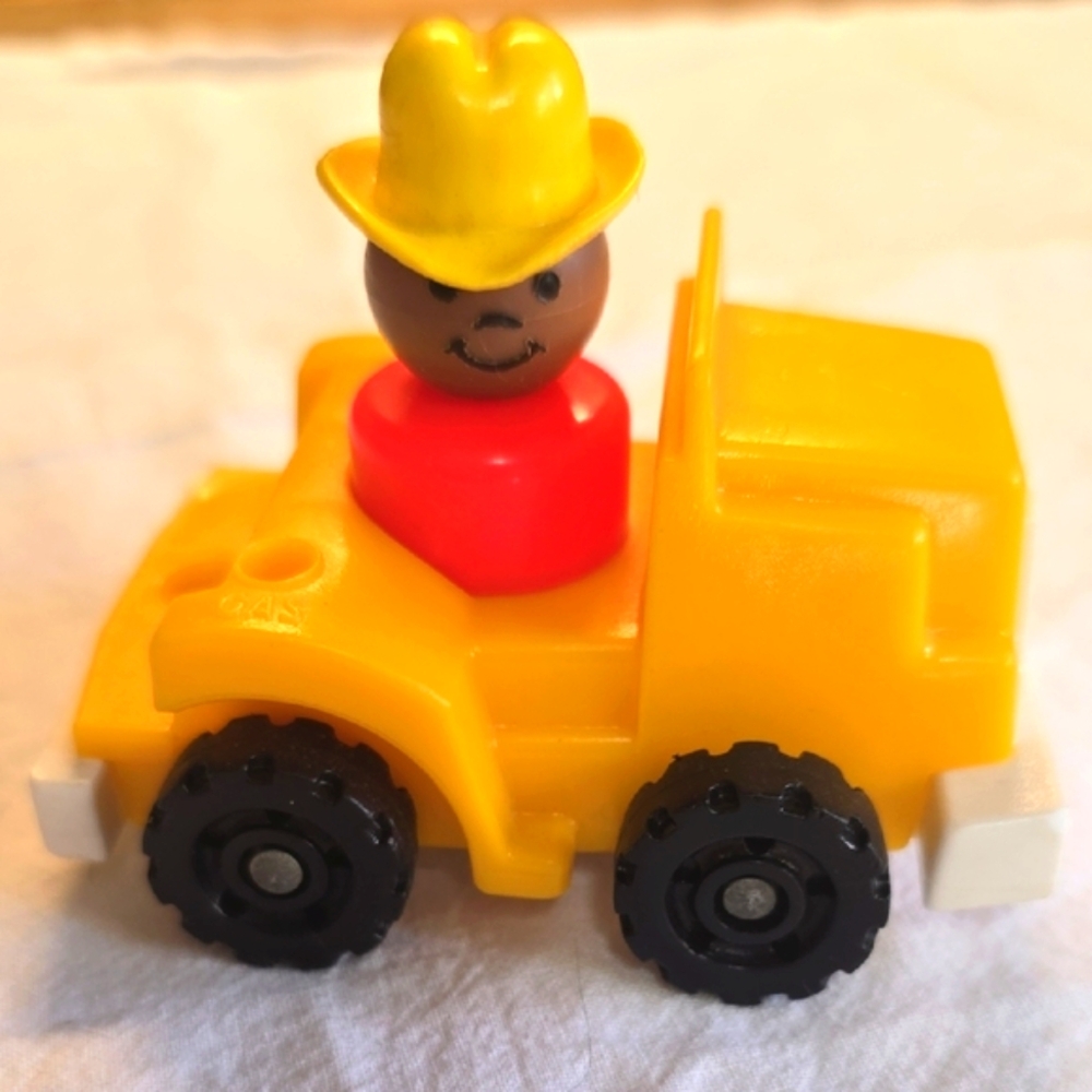 Fisher-Price Yellow Toy Truck with Cowboy Figure